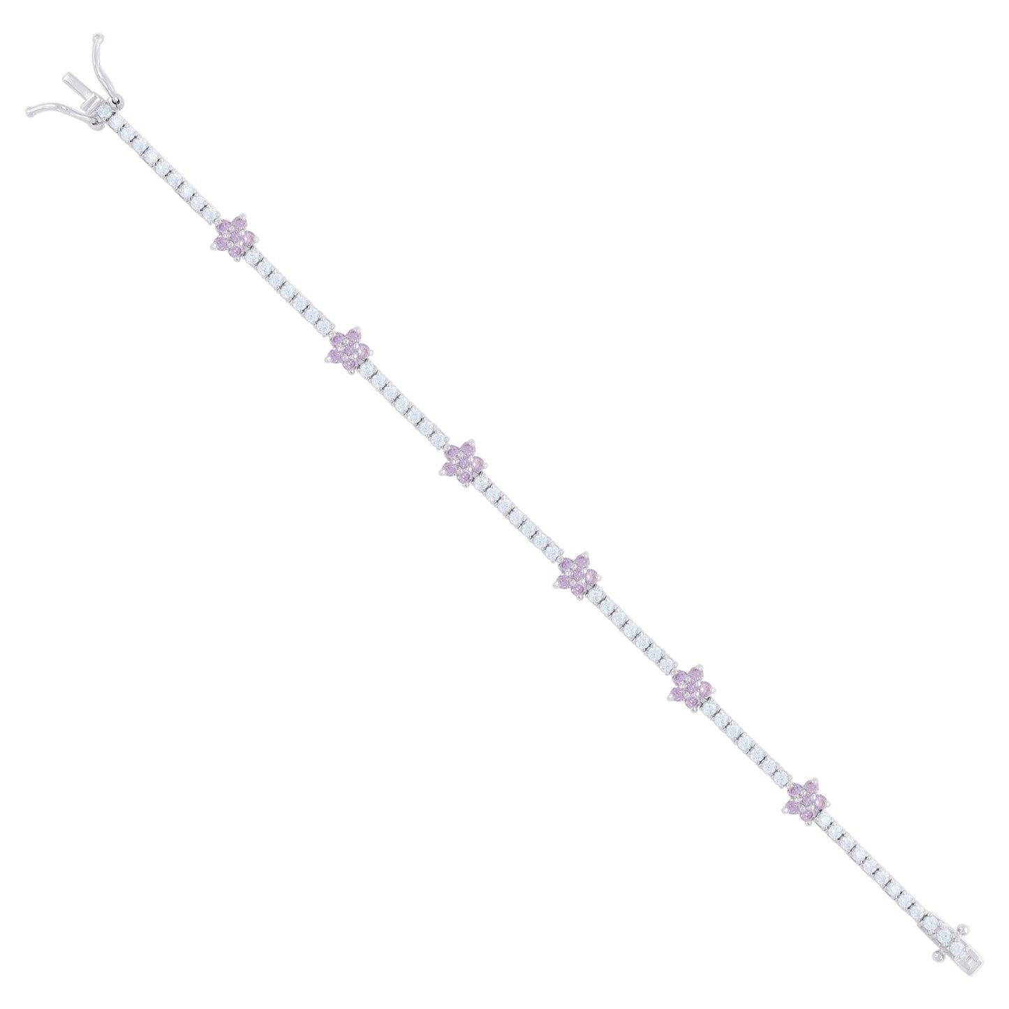 925 Sterling Silver Cz Bracelet 7.25 Inches