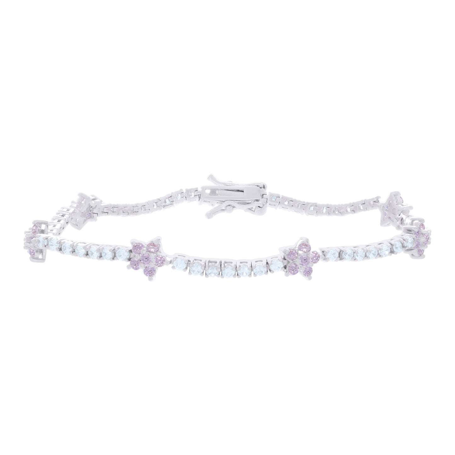 925 Sterling Silver Cz Bracelet 7.25 Inches