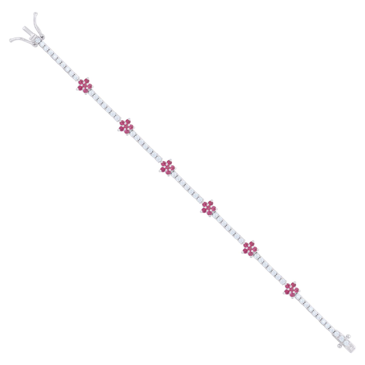 925 Sterling Silver Cz Bracelet 7.25 Inches