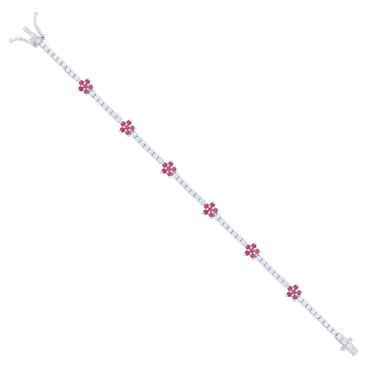 925 Sterling Silver Cz Bracelet 7.25 Inches