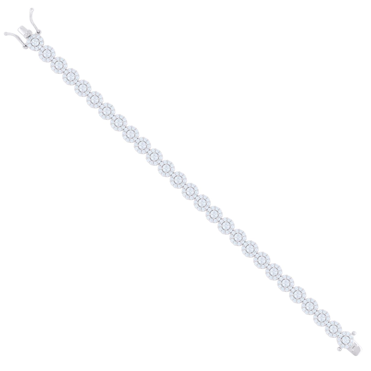 925 Sterling Silver Cz Bracelet 7.25 Inches