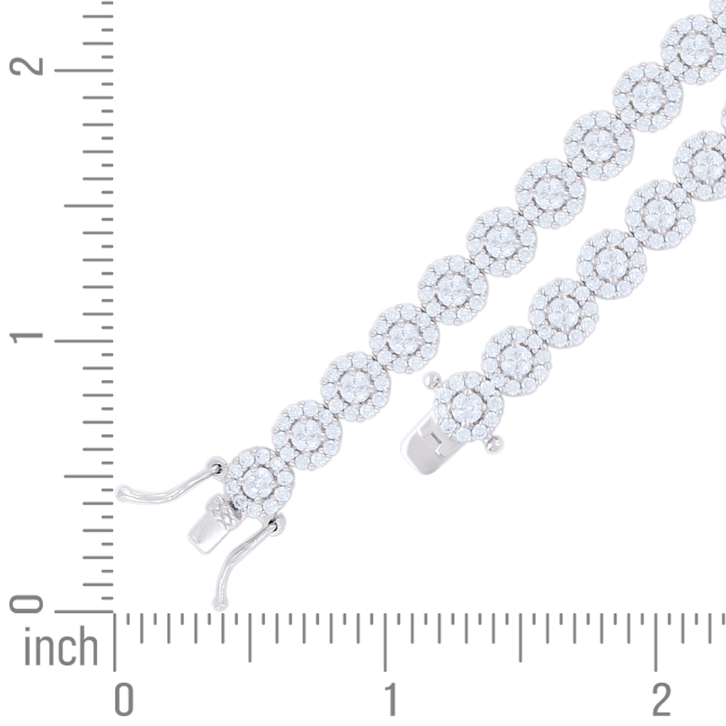 925 Sterling Silver Cz Bracelet 7.25 Inches