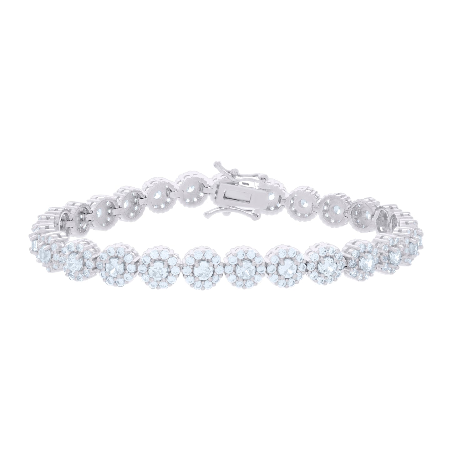 925 Sterling Silver Cz Bracelet 7.25 Inches