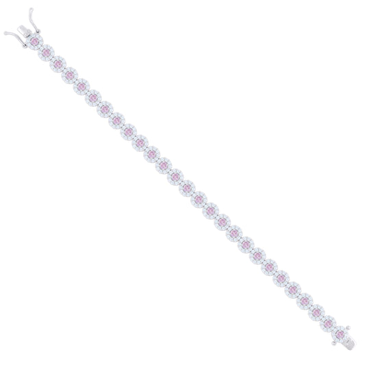 925 Sterling Silver Cz Bracelet 7 Inches