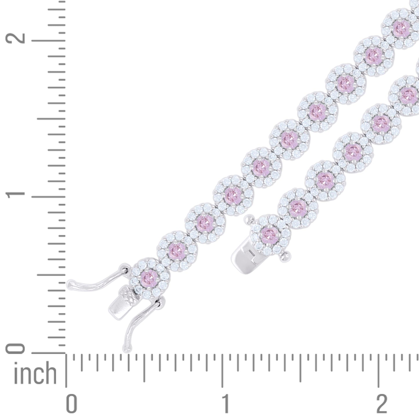 925 Sterling Silver Cz Bracelet 7 Inches