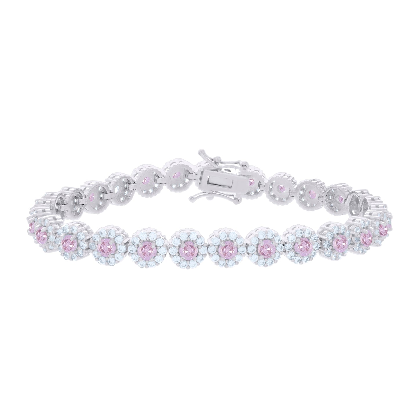 925 Sterling Silver Cz Bracelet 7 Inches