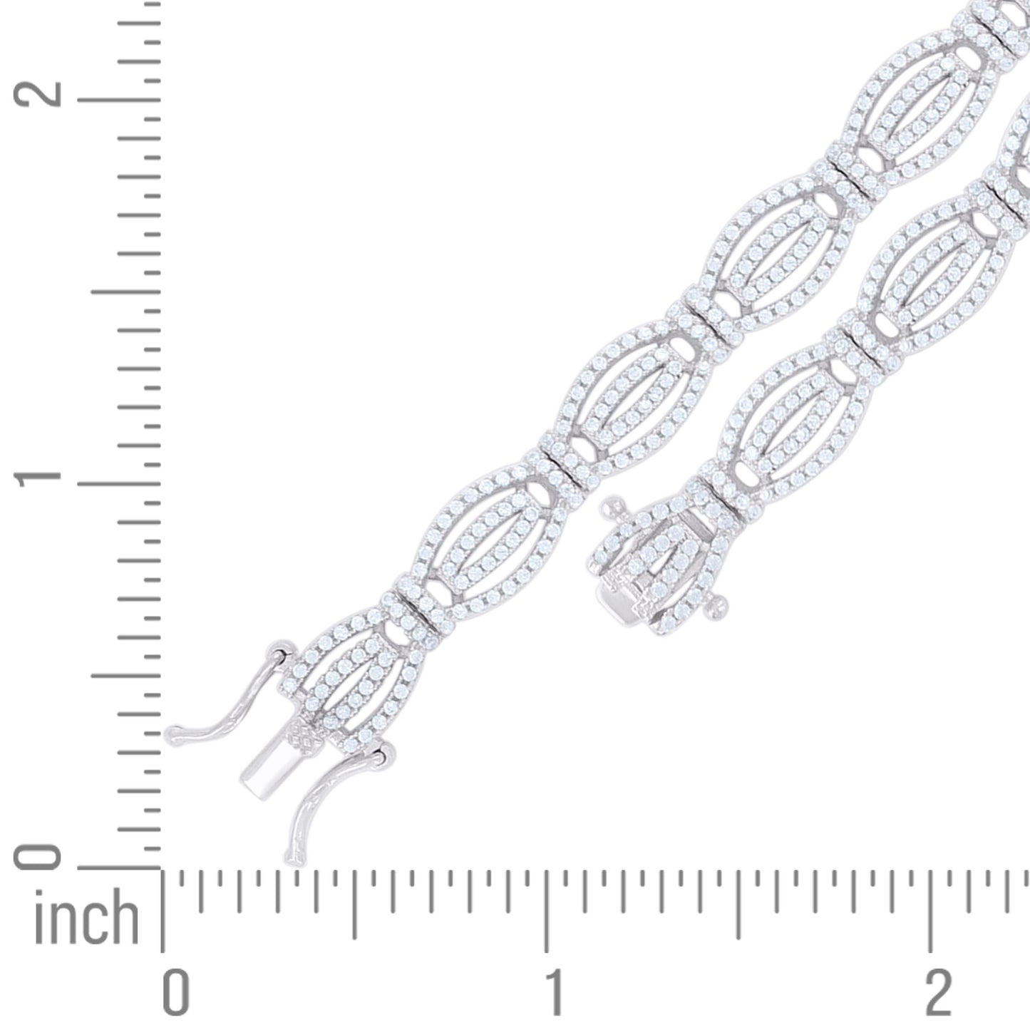 925 Sterling Silver Cz Bracelet 7 Inches