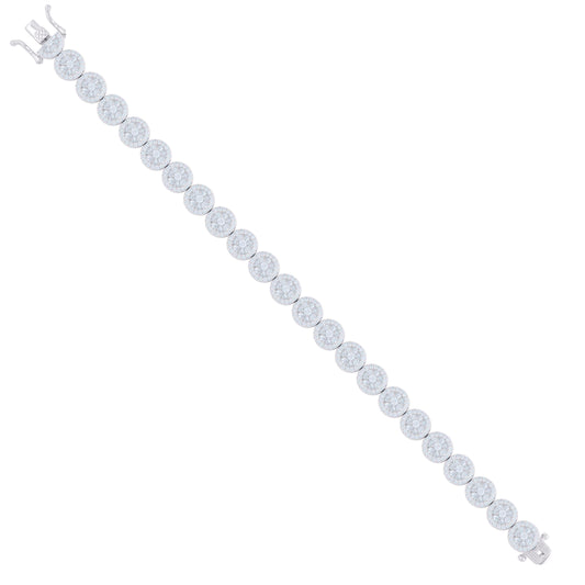 925 Sterling Silver Cz Bracelet 7 Inches