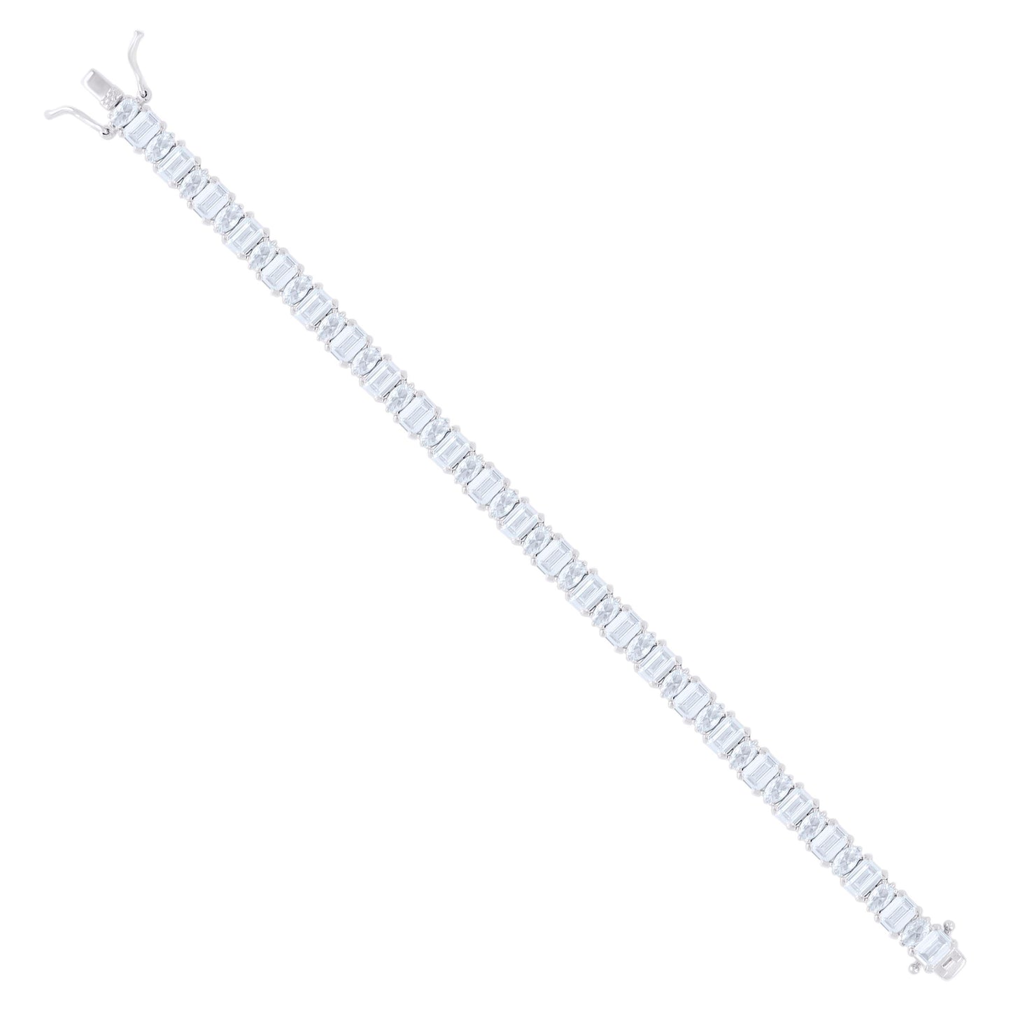 925 Sterling Silver Cz Bracelet 7.25 Inches