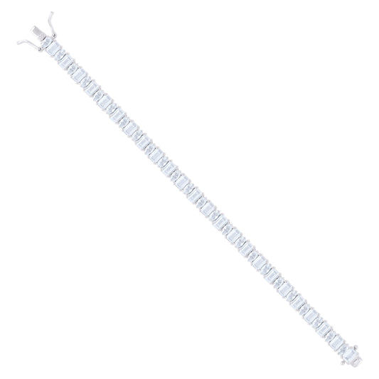 925 Sterling Silver Cz Bracelet 7.25 Inches