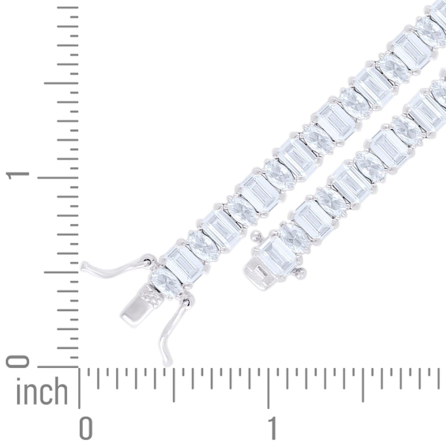 925 Sterling Silver Cz Bracelet 7.25 Inches