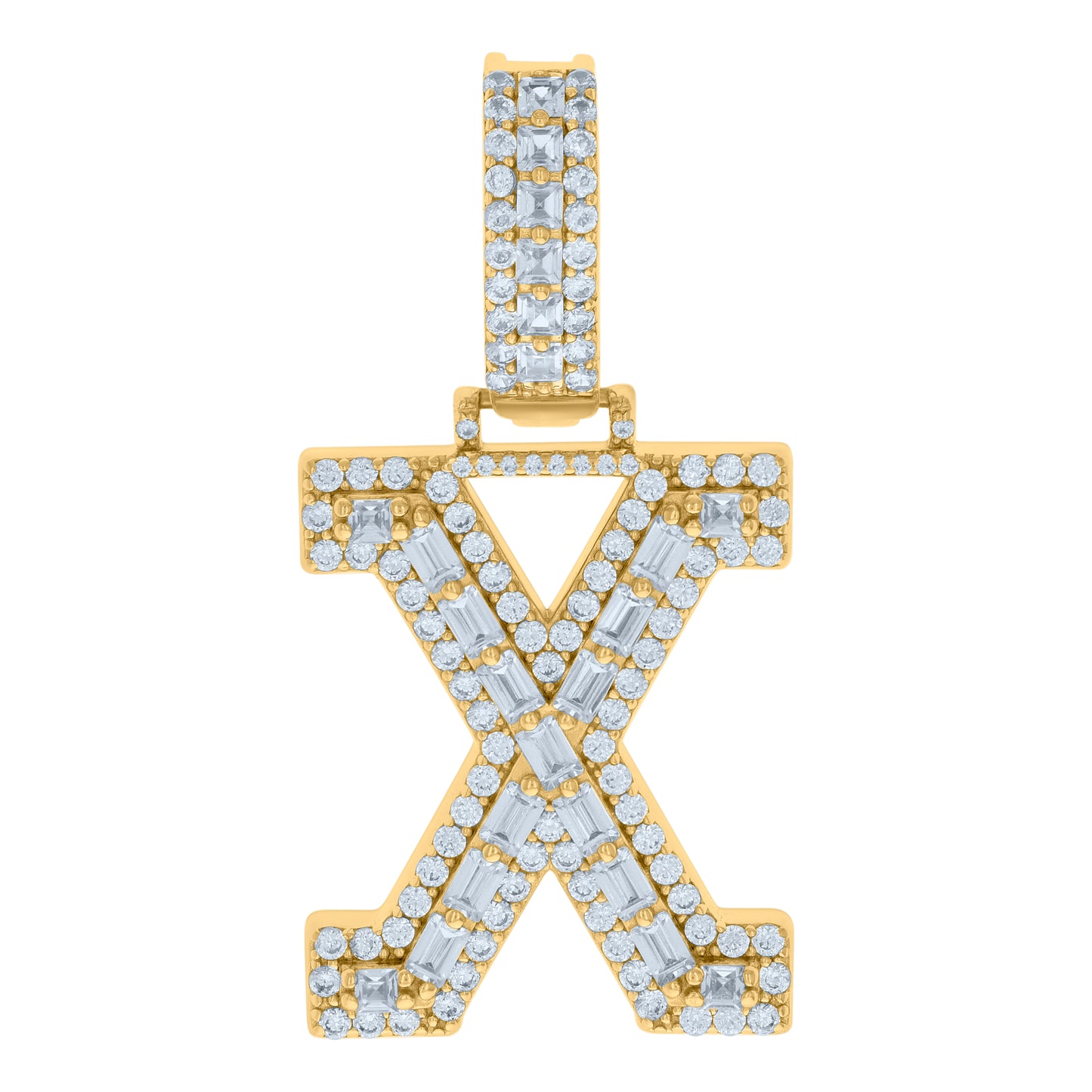 925 Sterling Silver Initial Pendant "X"