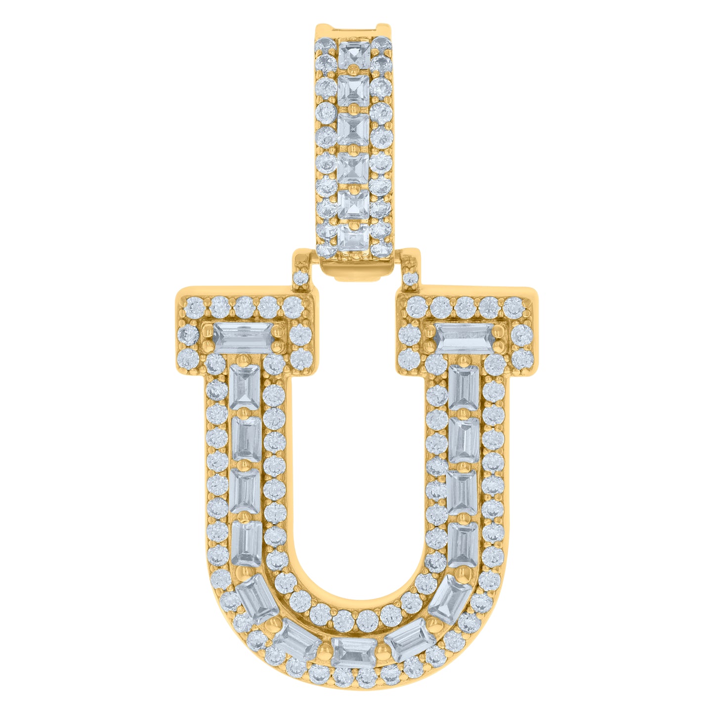 925 Sterling Silver Initial Pendant "U"