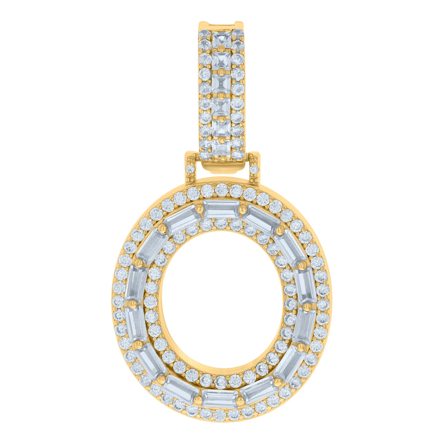 925 Sterling Silver Initial Pendant "O"