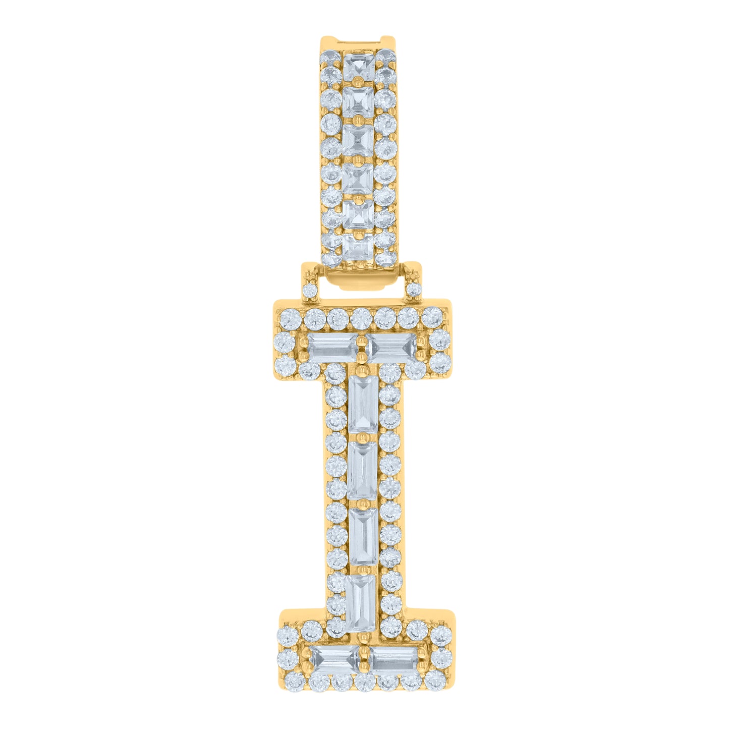 925 Sterling Silver Initial Pendant "I"