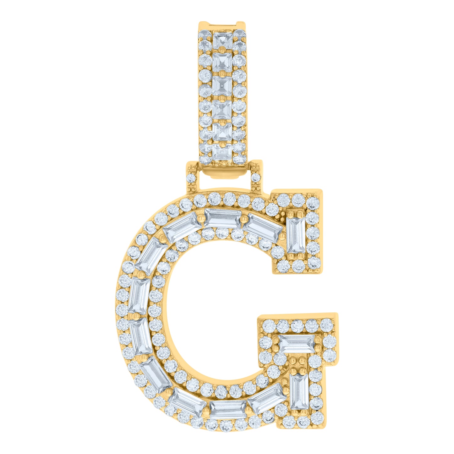 925 Sterling Silver Initial Pendant "G"