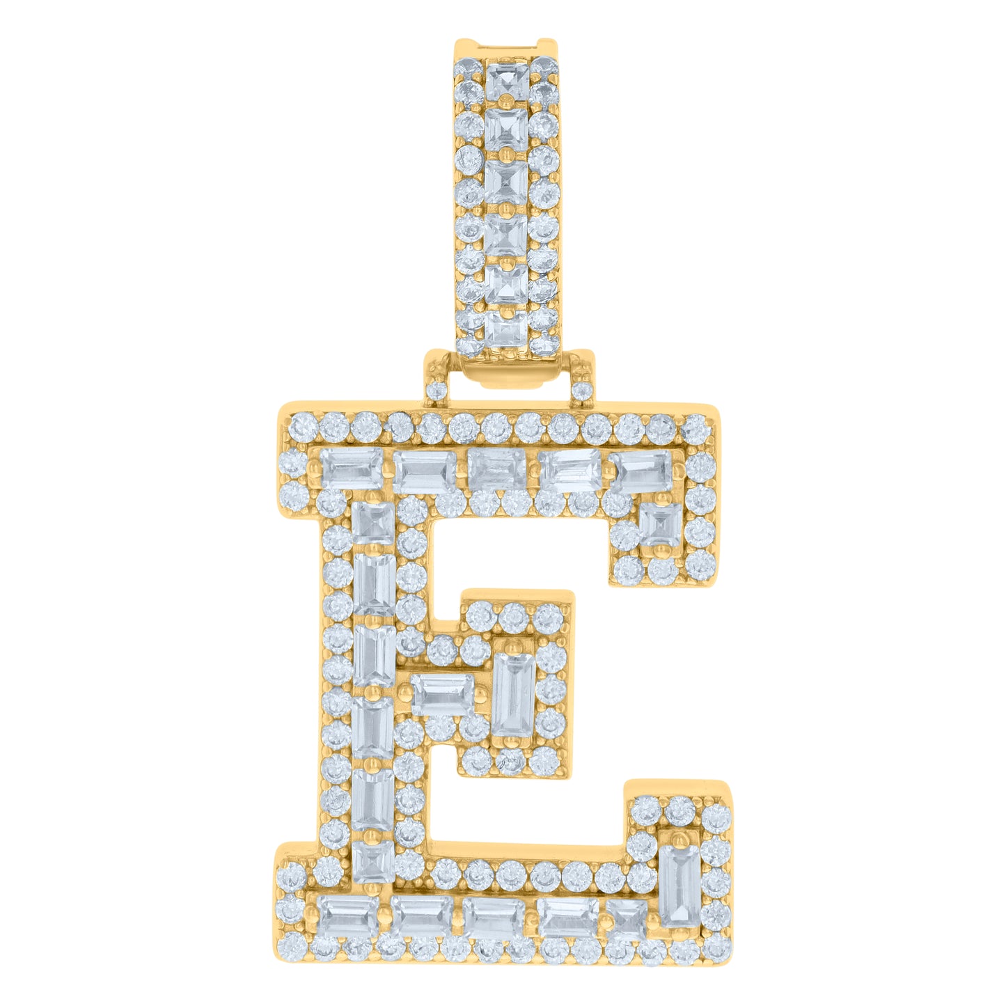 925 Sterling Silver Initial Pendant "E"