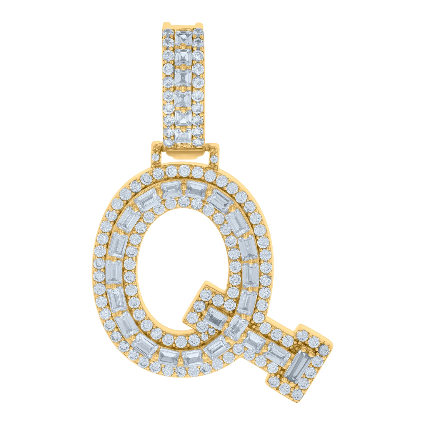 925 Sterling Silver Initial Pendant "Q"