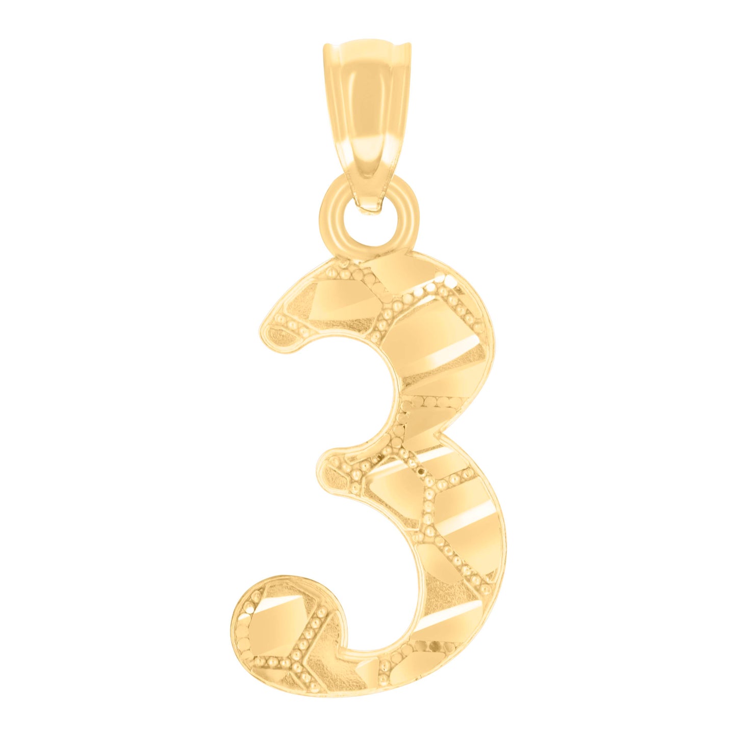14Kt Gold Pendant Number "3"