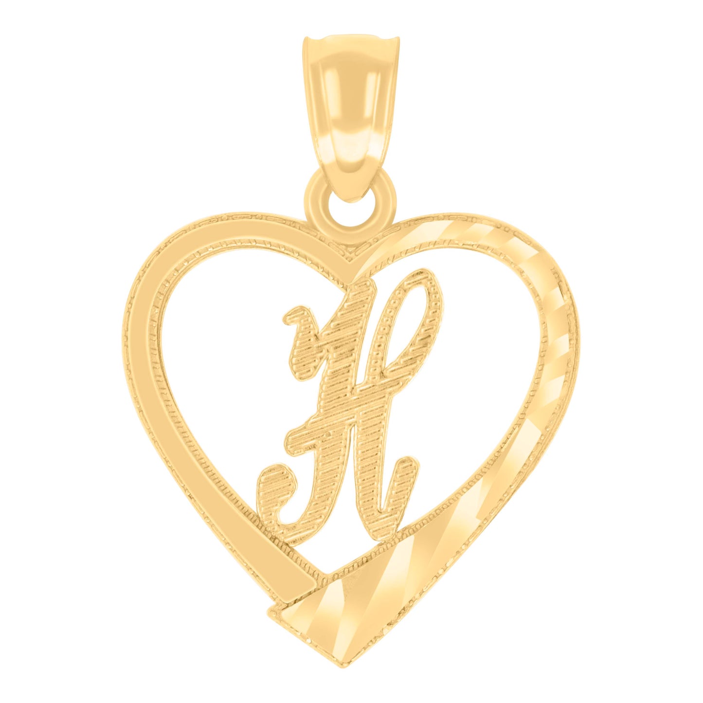 14Kt Gold Pendant Initial "H"