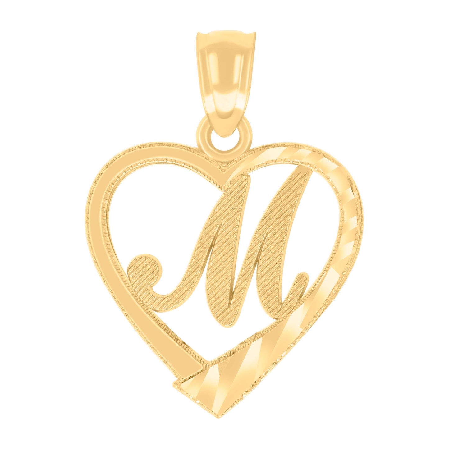 14Kt Gold Pendant Initial "M"