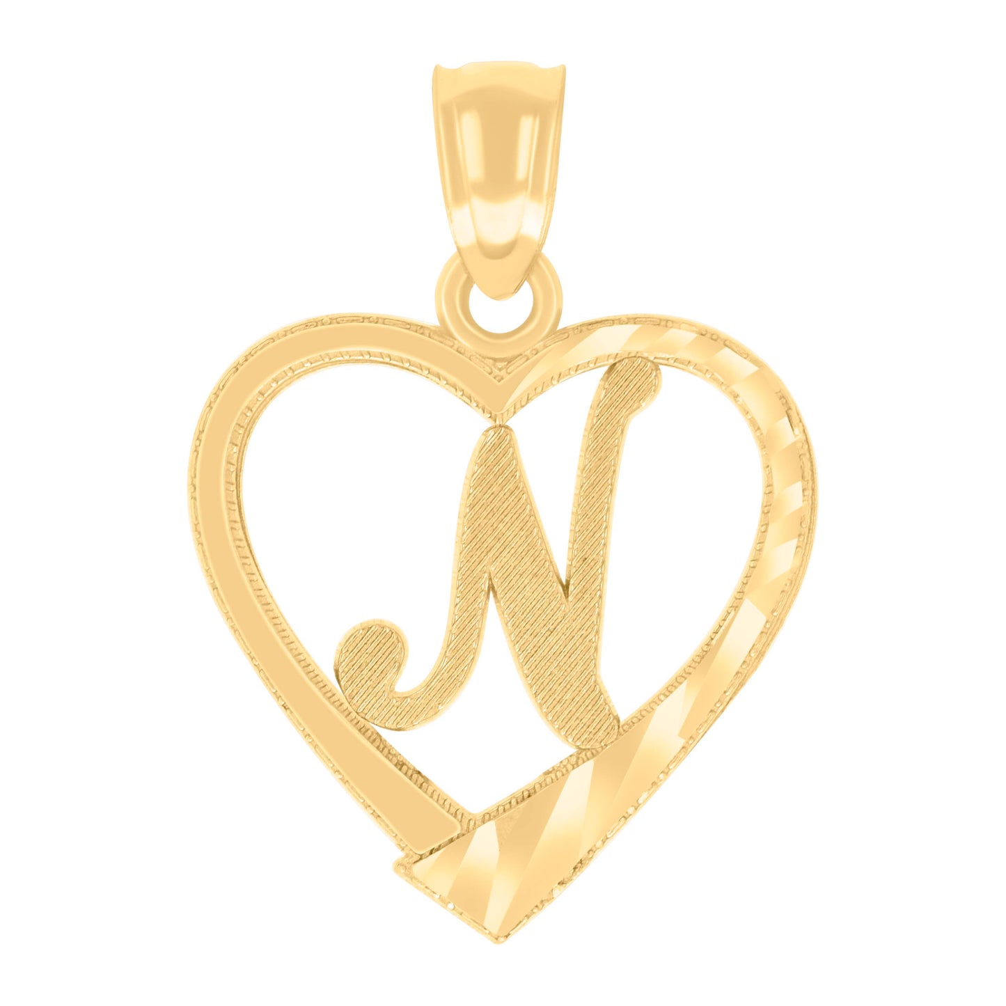 14Kt Gold Pendant Initial "N"