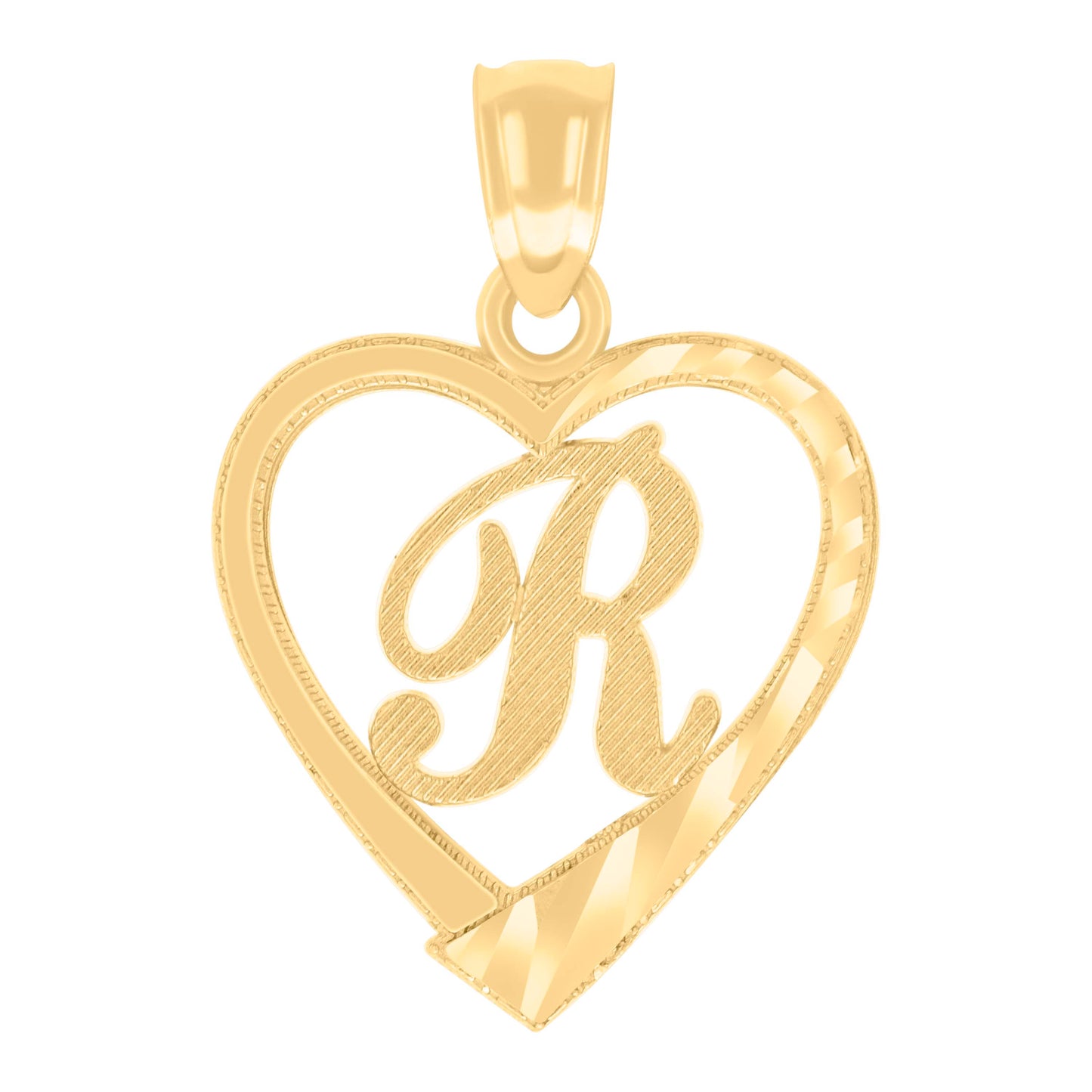 14Kt Gold Pendant Initial "R"