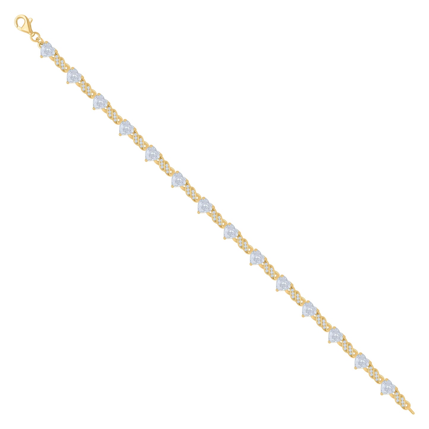 925 Sterling Silver Cz Bracelet 7.5"