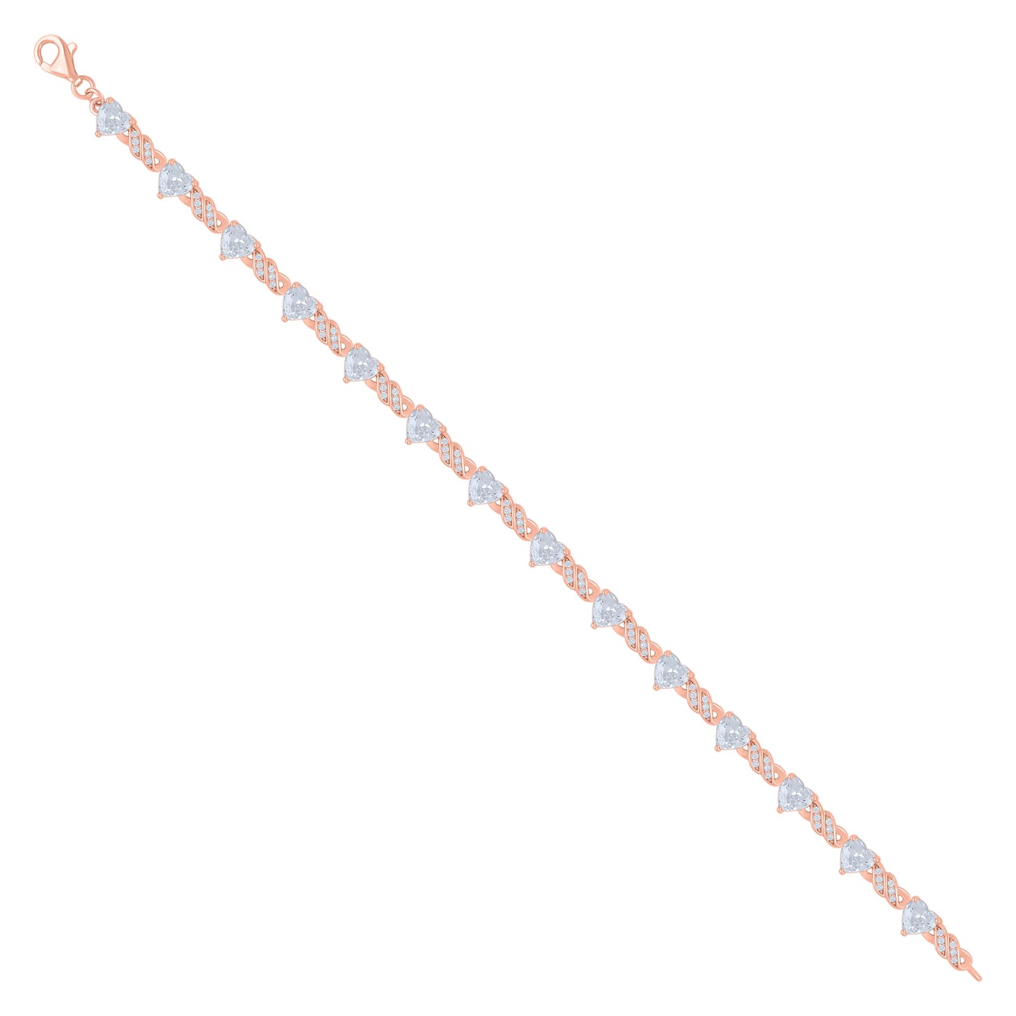 925 Sterling Silver Cz Bracelet 7.5"