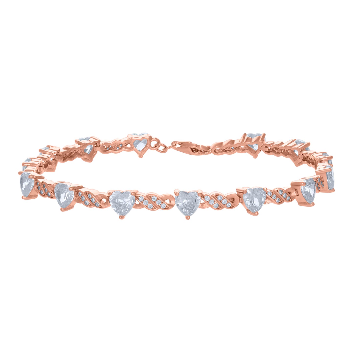 925 Sterling Silver Cz Bracelet 7.5"