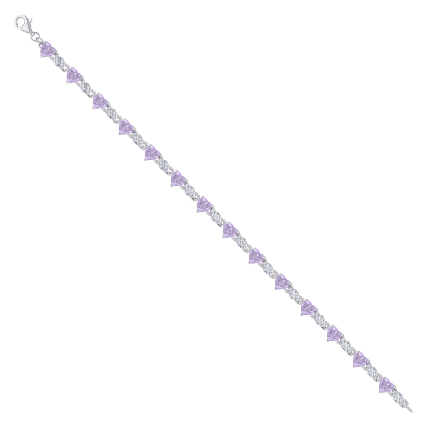 925 Sterling Silver Cz Bracelet 7.5"