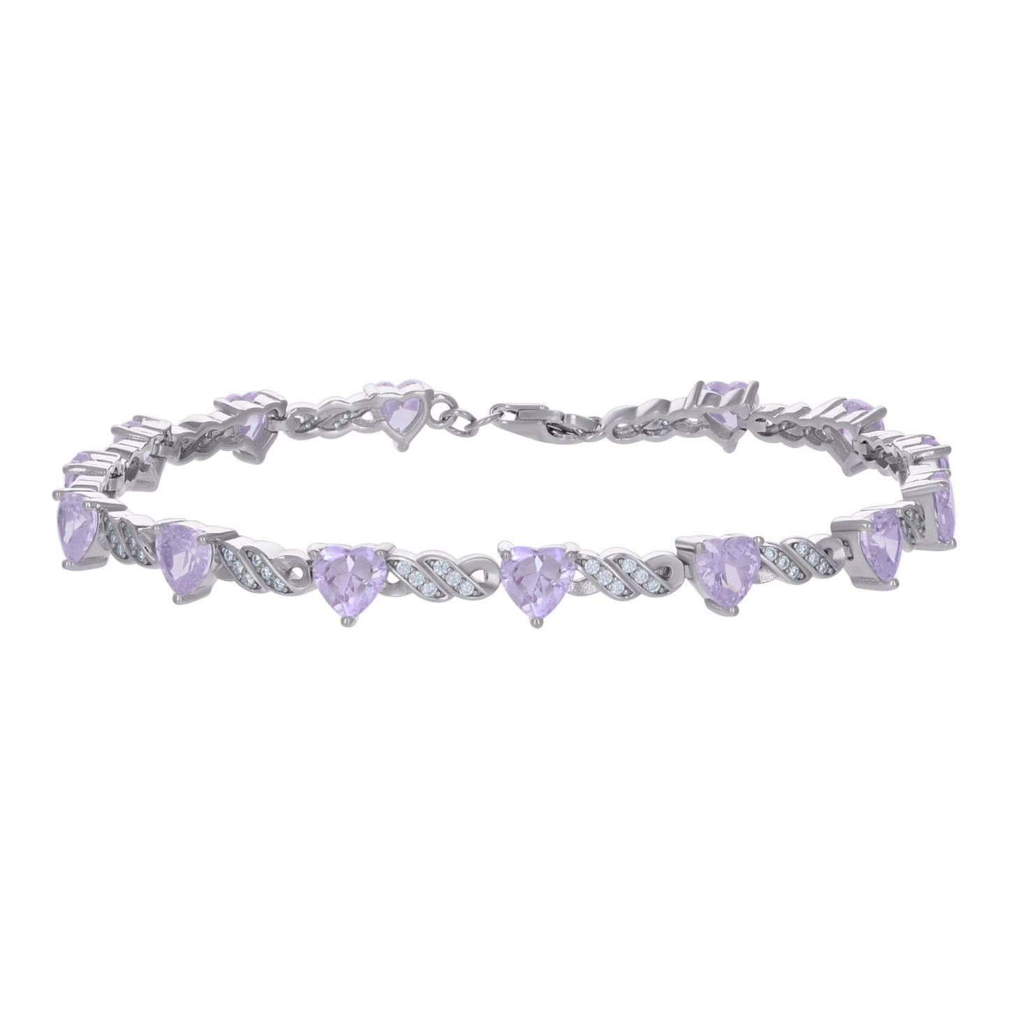 925 Sterling Silver Cz Bracelet 7.5"