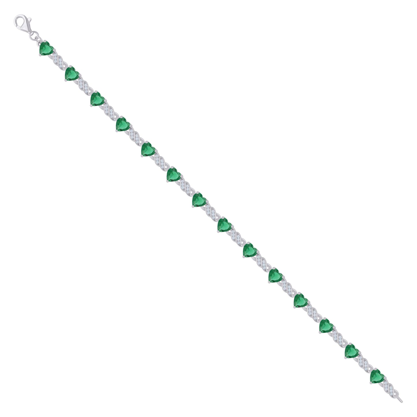 925 Sterling Silver Cz Bracelet 7.5"