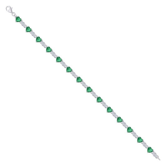 925 Sterling Silver Cz Bracelet 7.5"