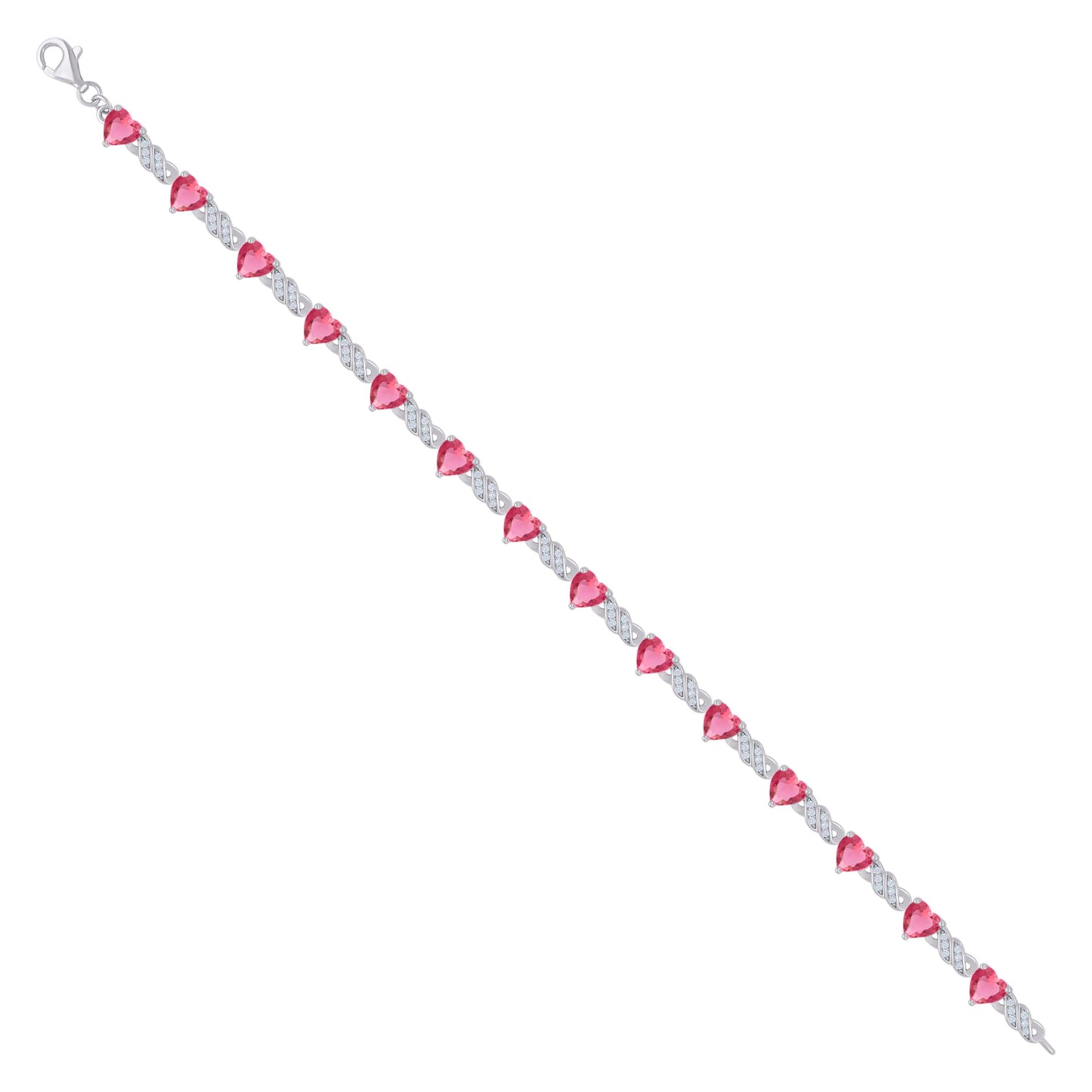 925 Sterling Silver Cz Bracelet 7.5"