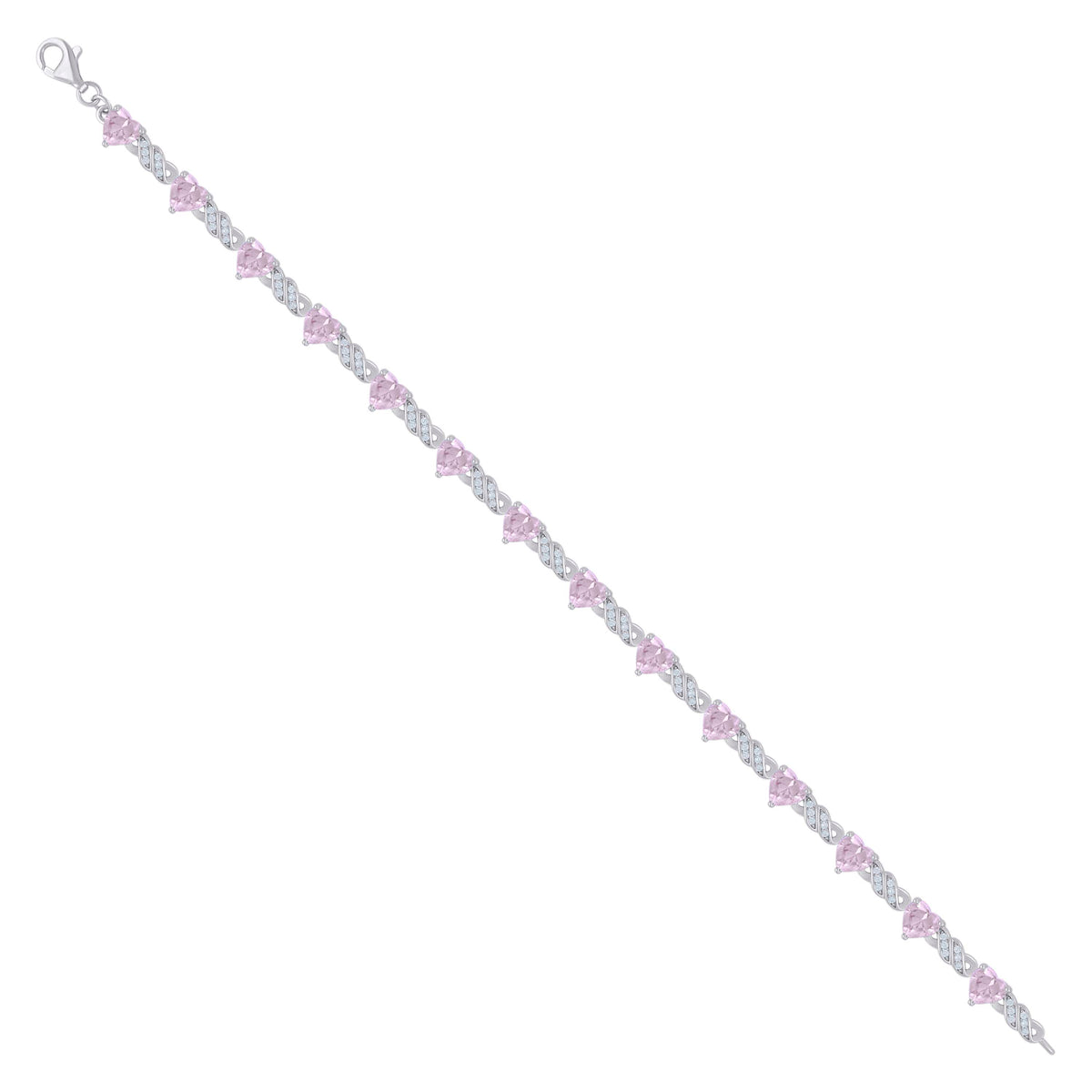 925 Sterling Silver Cz Bracelet 7.5"