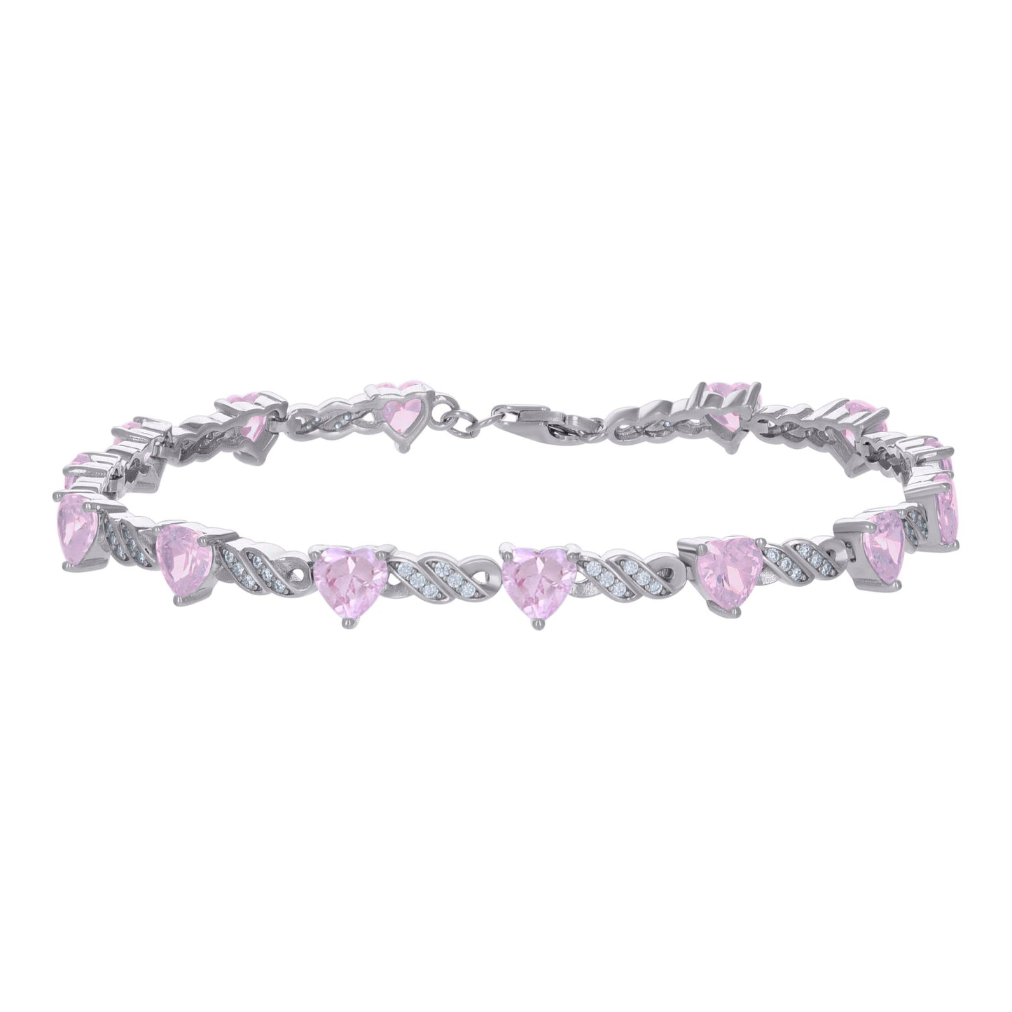 925 Sterling Silver Cz Bracelet 7.5"