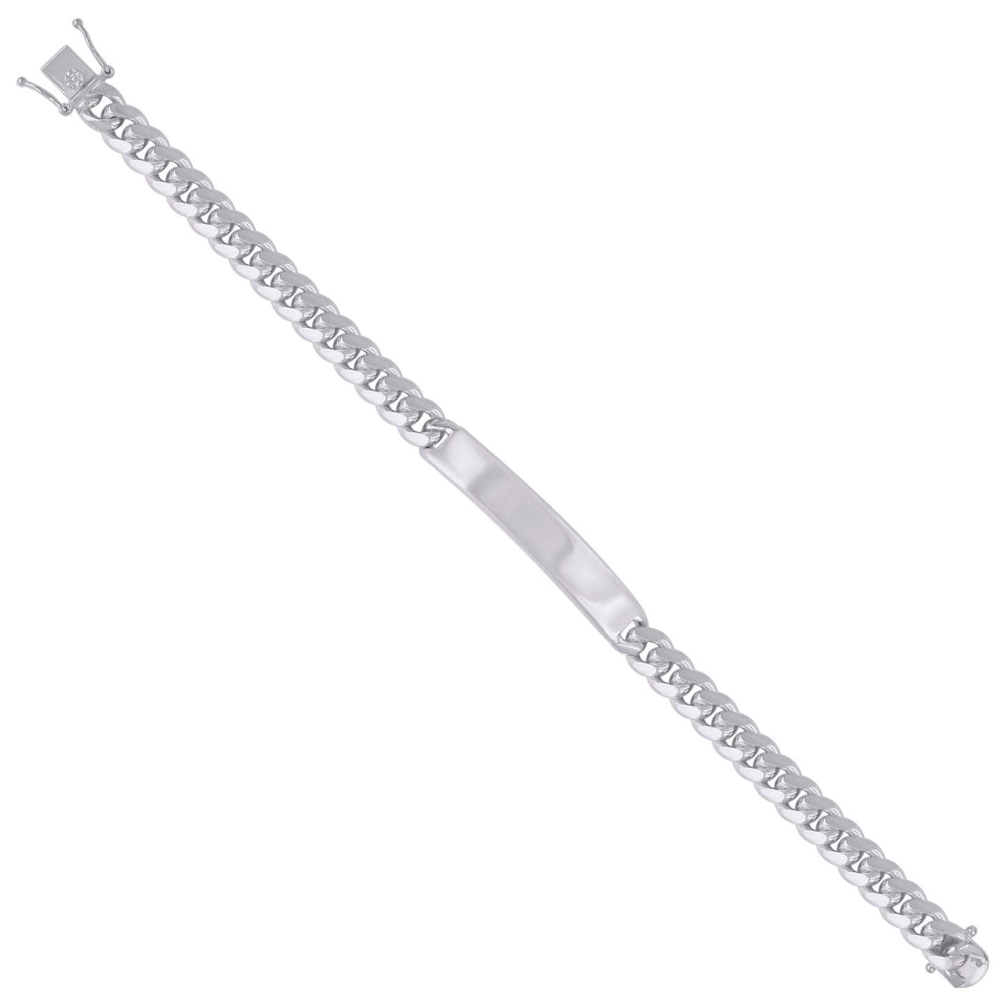 925-Sterling-Rhodium Solid Miami Cuban Id Bracelet