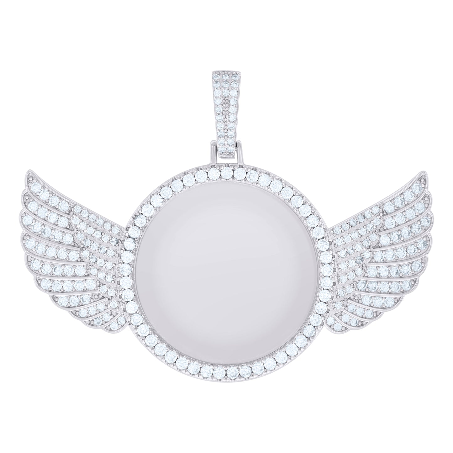 925 Sterling Silver Cz Picture Frame Pendant