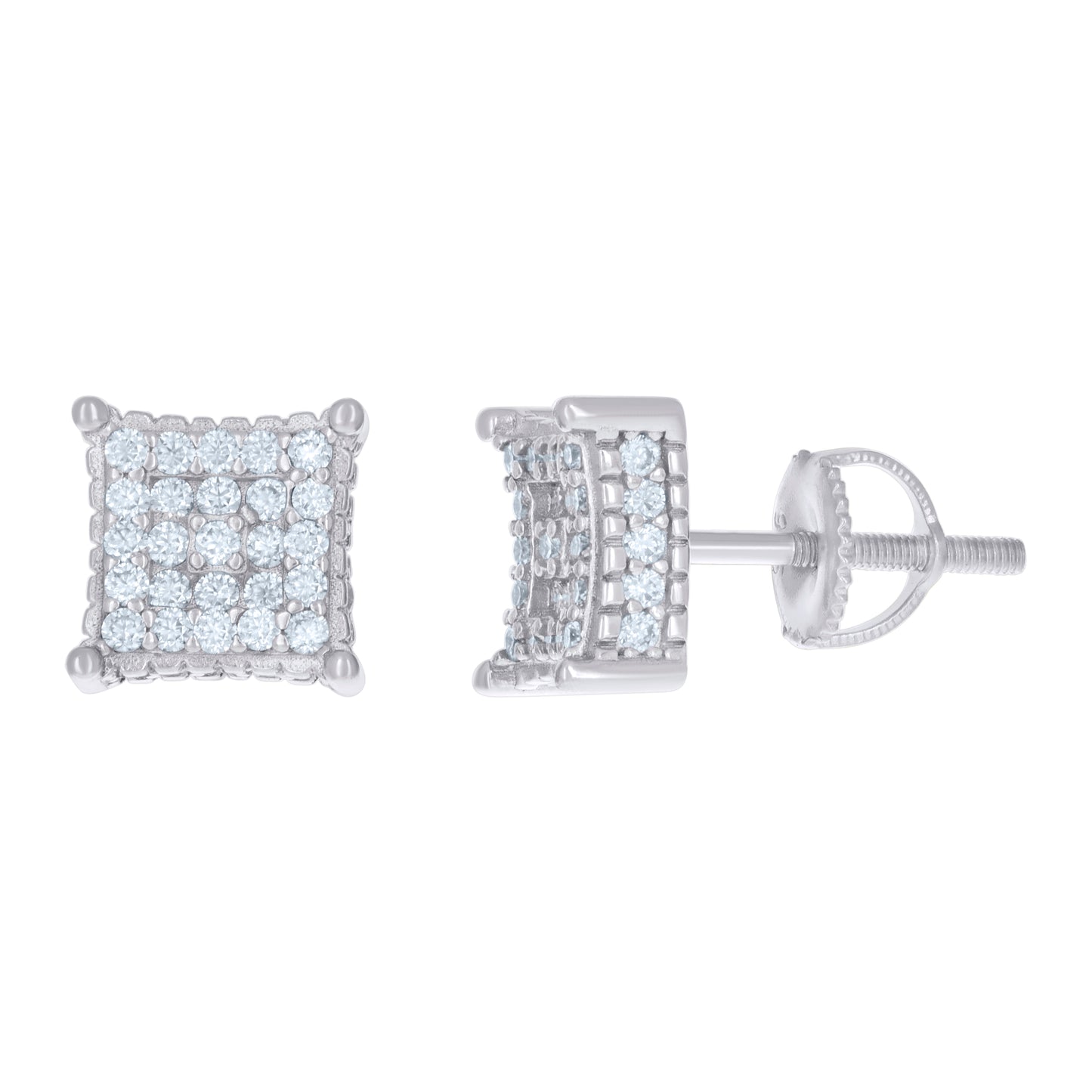 925 Sterling Silver Mossanite Stone Earring Ctw 0.