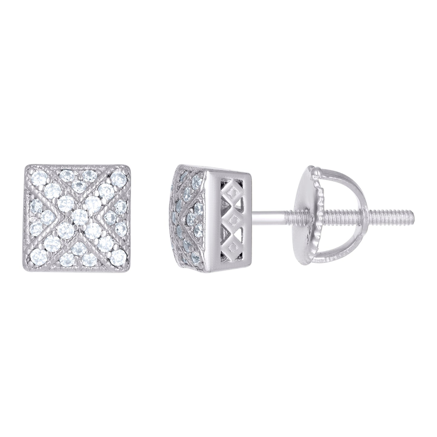 925 Sterling Silver 0.21Ctw Moissanite Earrings