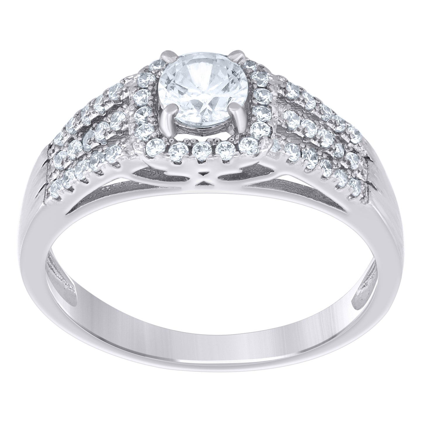 925 Sterling Silver 0.90Ctw Moissanite Ring S6