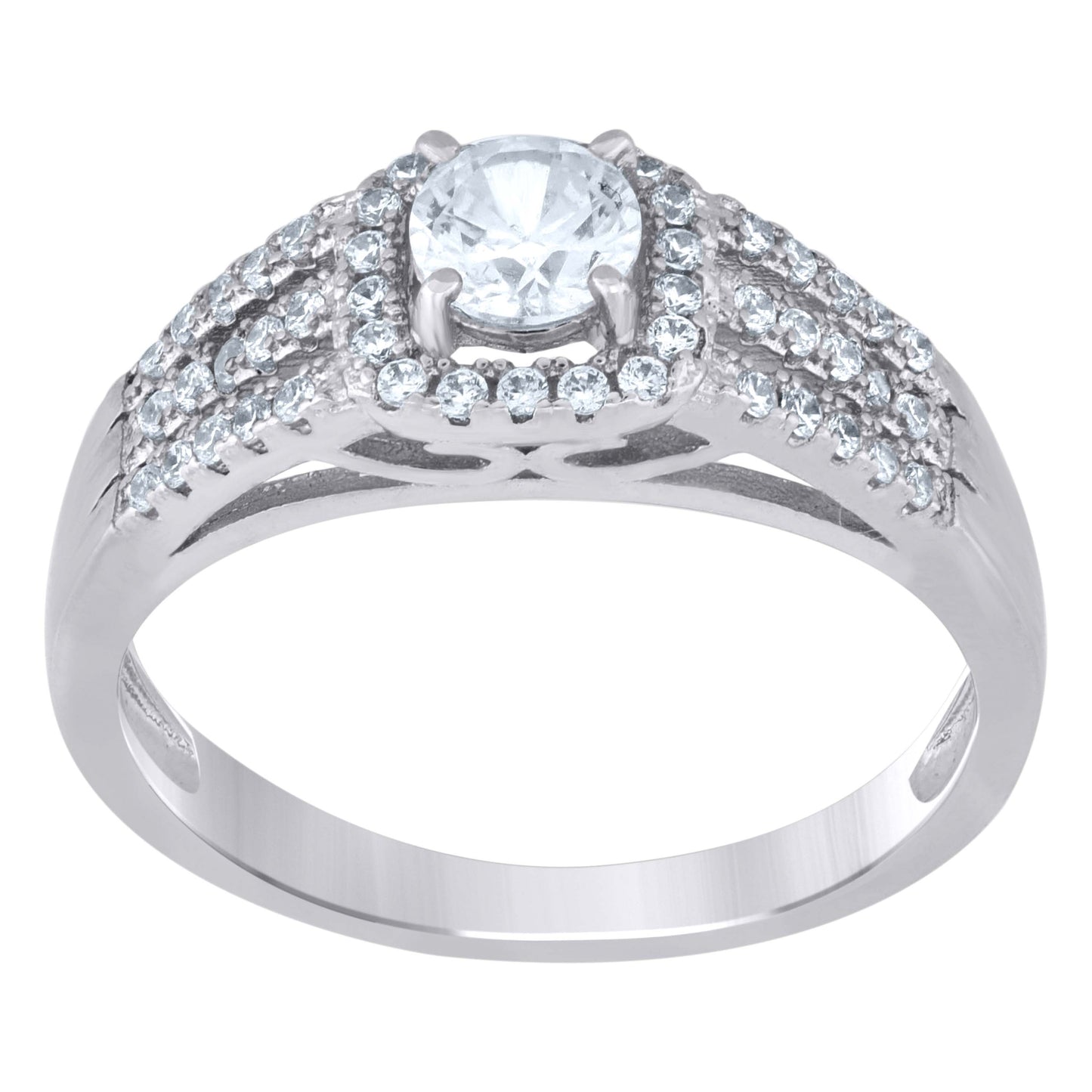 925 Sterling Silver 0.90Ctw Moissanite Ring S6
