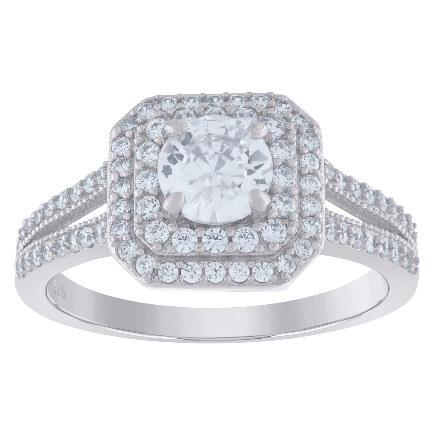 925 Sterling Silver 1.22Ctw Moissanite Ring S6