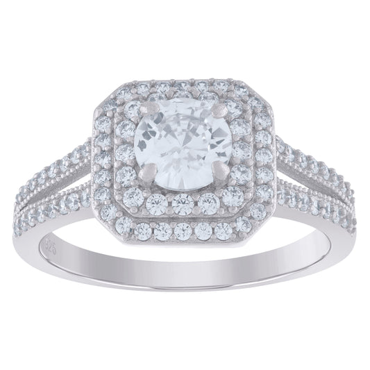 925 Sterling Silver 1.22Ctw Moissanite Ring S6