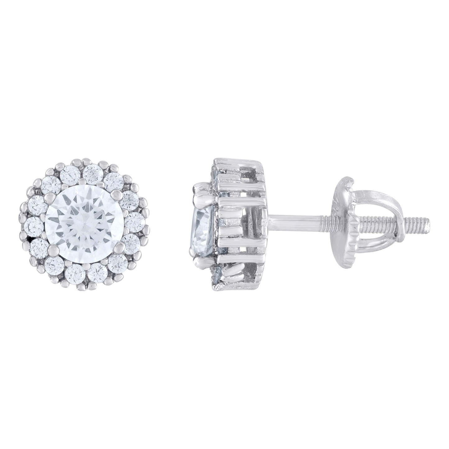 925 Sterling Silver 1.28Ctw Moissanite Earrings