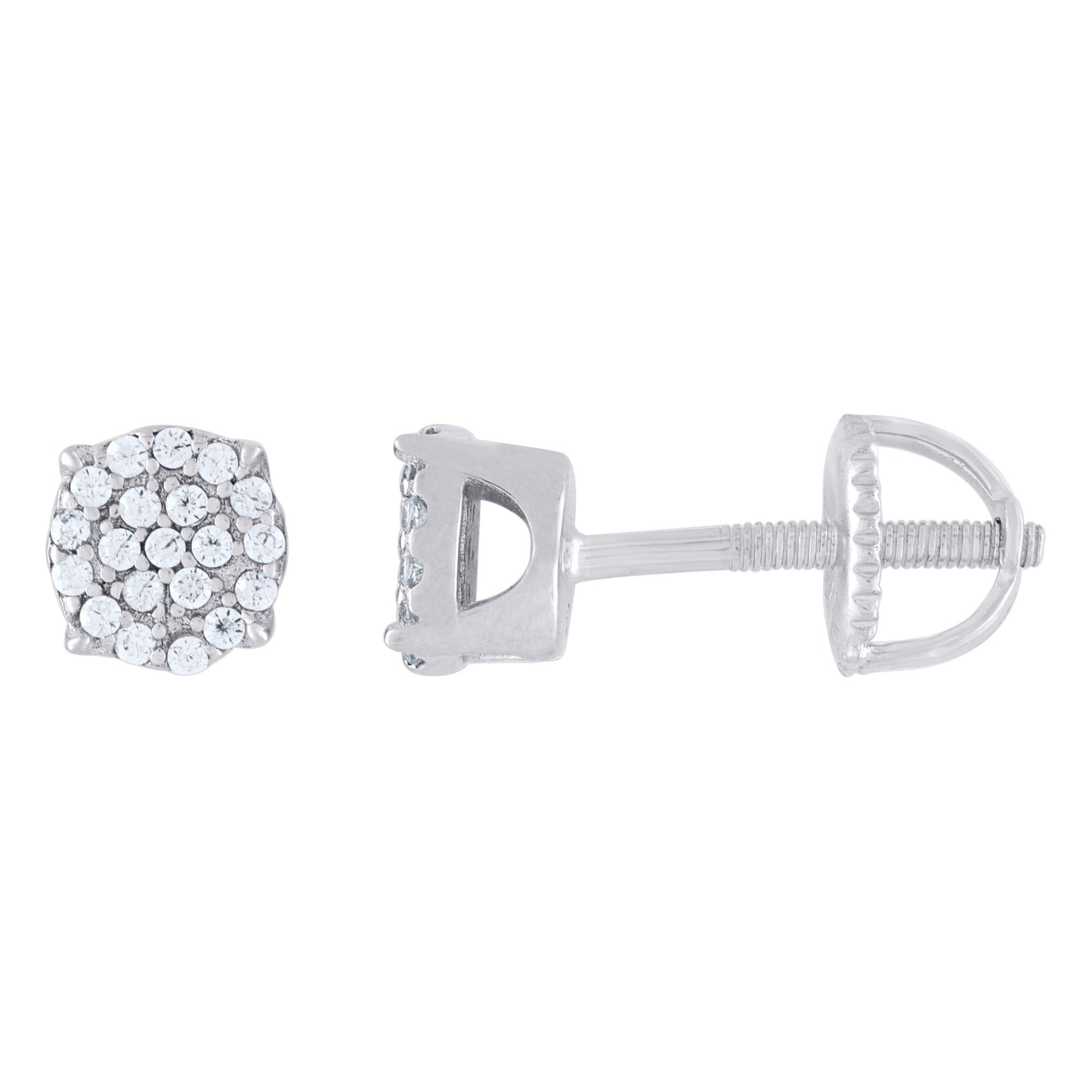 925 Silver Earrings With Moissanite Ctw 0.28