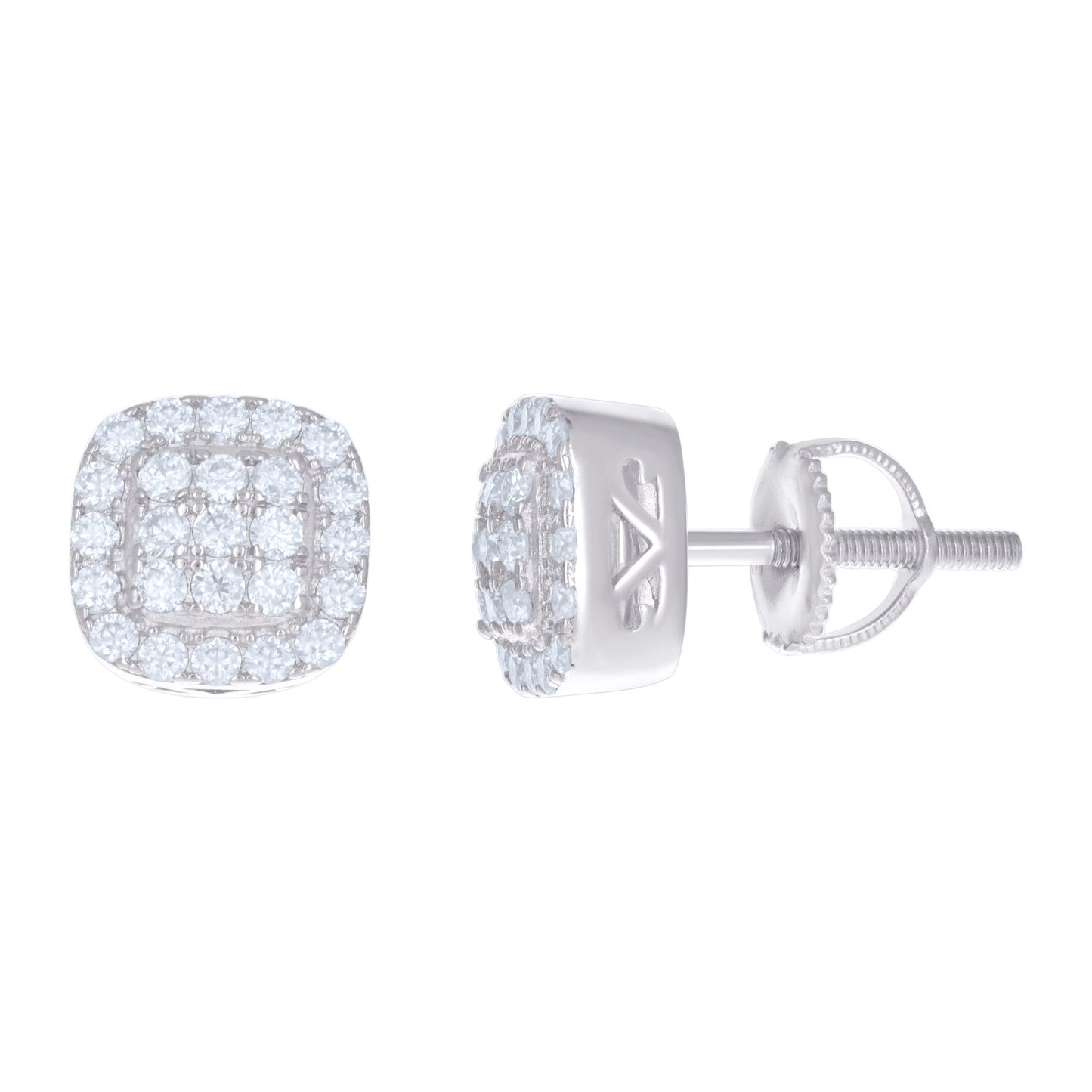 925 Sterling Silver 0.94Ctw Moissanite Earrings