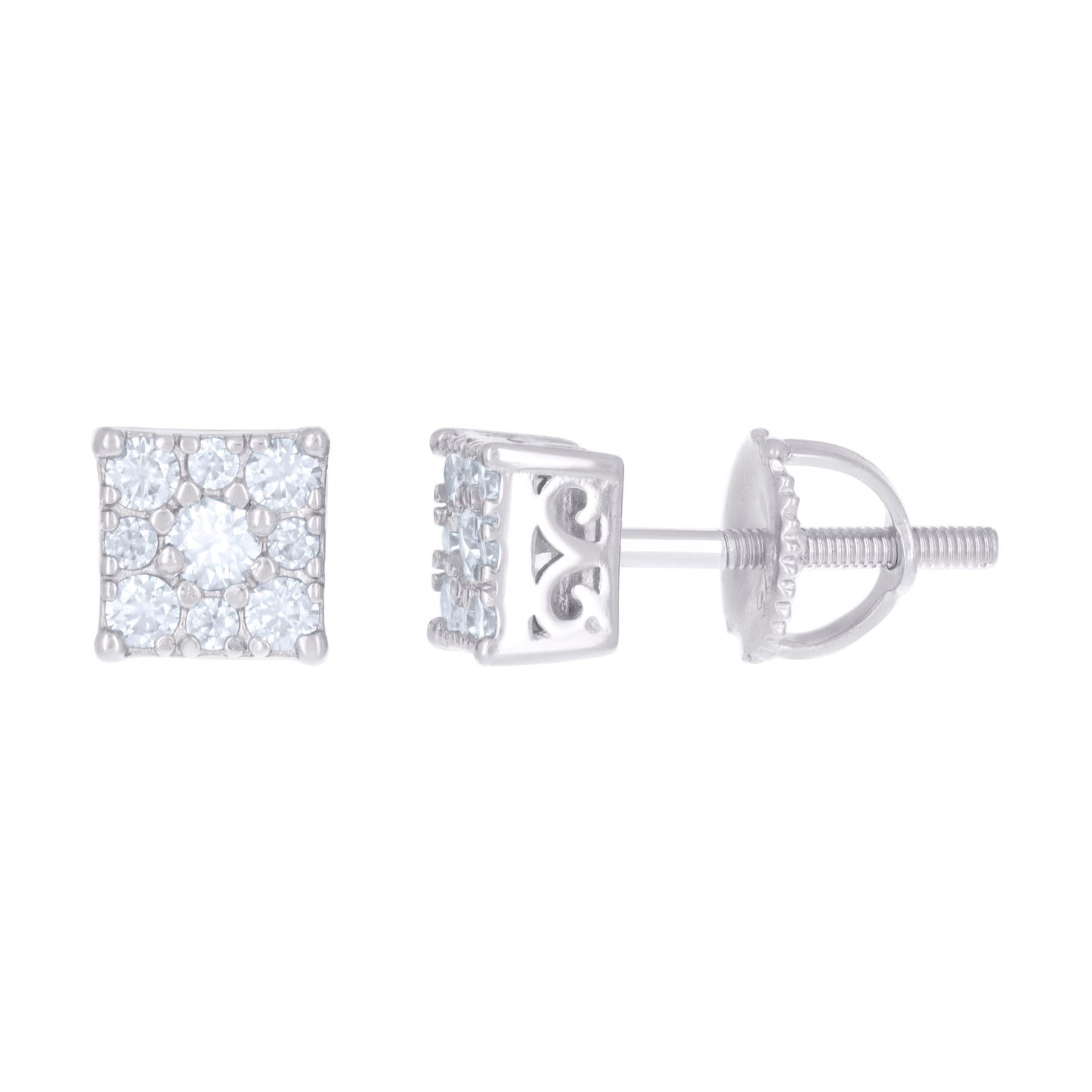925 Silver Earrings With Moissanite Ctw 0.33