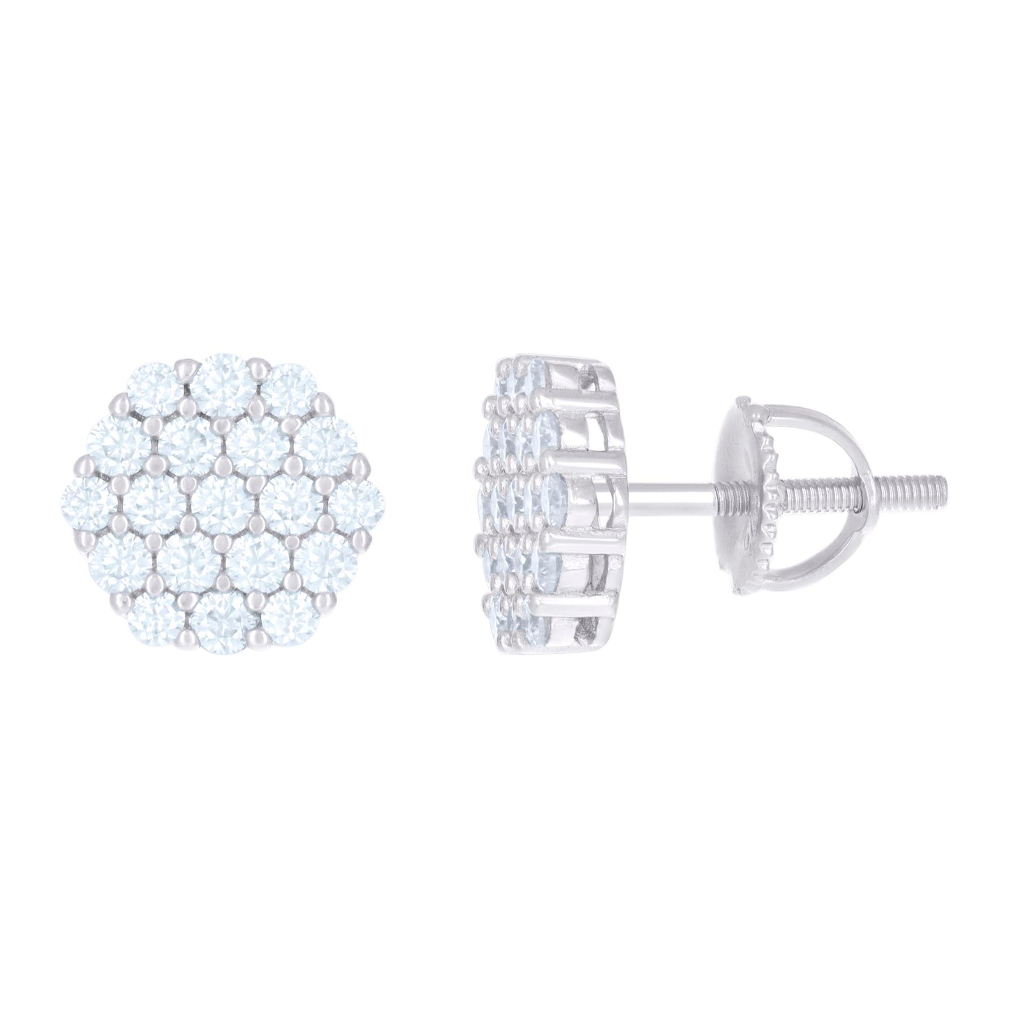 925 Sterling Silver 0.76Ctw Moissanite Earrings